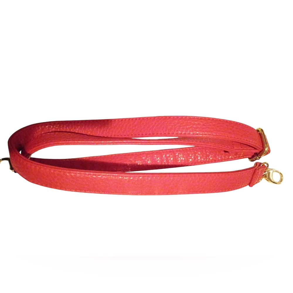 Elegant Red Crossbody Adjustable Strap With Gold Clasps